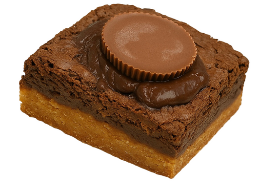 Chocolate dessert with a Reese's peanut butter cup on top